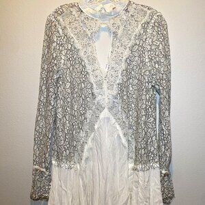 Free People Tell Tale Cutout Lace Tunic
